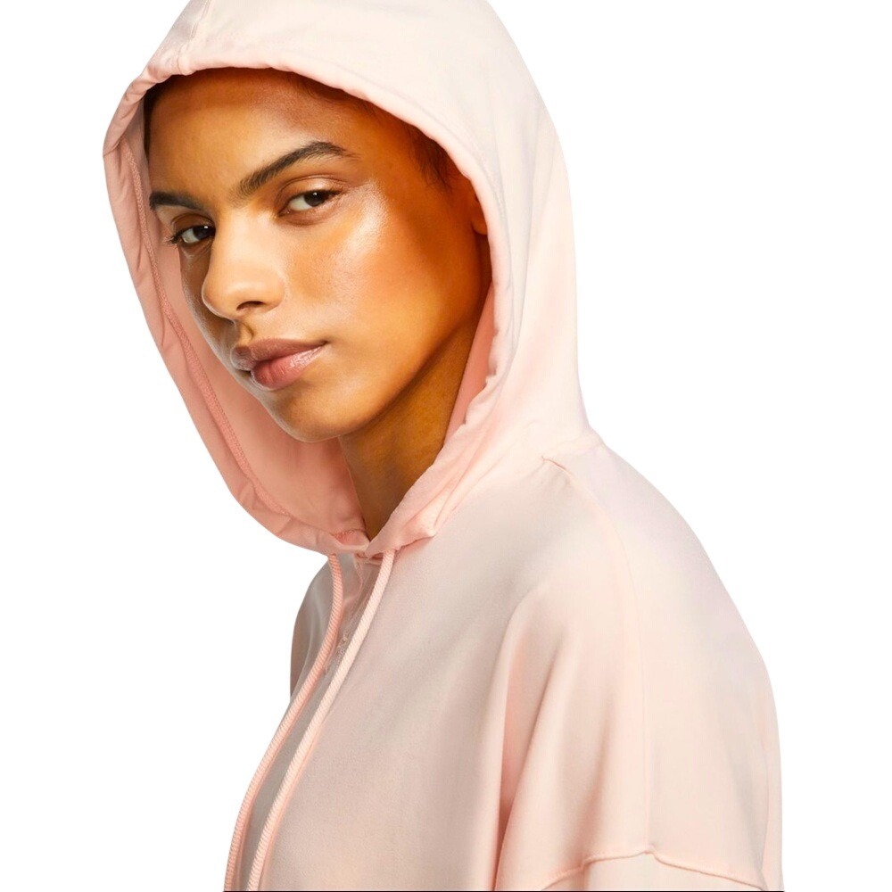 Nike Yoga Dri-FIT Womens Size XL Cropped Hoodie Peach Pink Pullover CU5317-606 - Picture 4 of 6